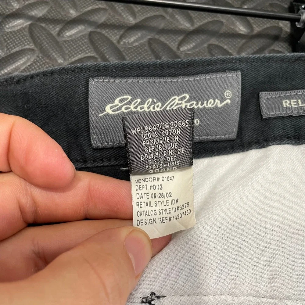 Eddie Bauer Black Chino Relaxed Fit Casual‎ Wear Pants Men's Size 40 Tall